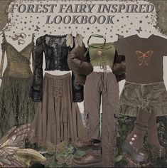 Y2k Grunge Fairycore Hippy, Faeriecore Fashion, Masculine Fairycore, Forest Fairy Aesthetic Outfit, Prarie Core Aesthetic, Dark Fairycore Aesthetic Outfits, Green Aesthetic Clothes