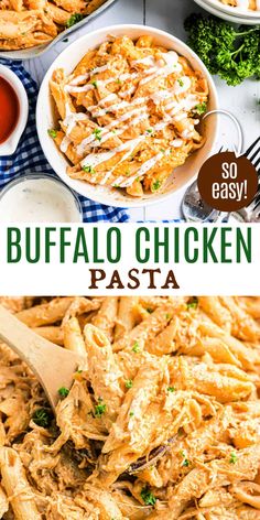 this buffalo chicken pasta recipe is so easy to make