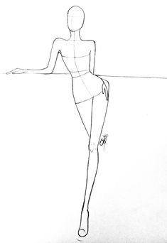 a drawing of a woman standing in the water with her hand on her hip and looking back