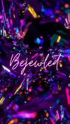 the words bereaved are surrounded by colorful lights and sparkles on a purple background