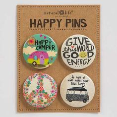 Pin Button Design, Boho Car Accessories, Kindness Matters, Natural Life, Happy Camper, Pinback Buttons