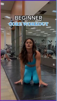 a woman is doing exercises in the gym