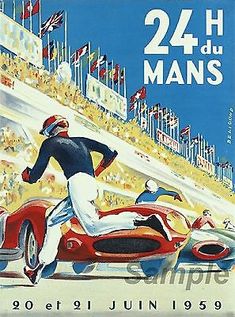 an advertisement for the 24 hours of man's motorcycle race, with two men riding on