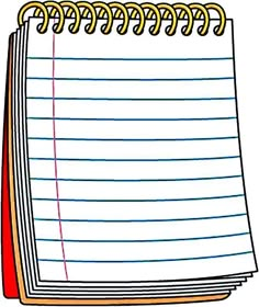 a notebook with lined paper attached to it