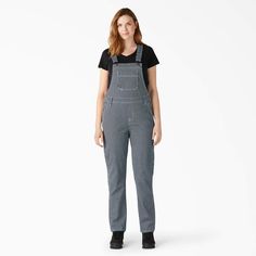 Women's Hickory Stripe Boyfriend Fit Bib Overalls - Dickies US Dickies Overalls, Dickies Women, Work Shorts, A Boyfriend, Bib Overalls, Overalls Women, Boyfriend Fit, Work Shirts, Work Pants