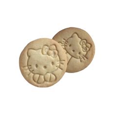 two cookies with hello kitty designs on them