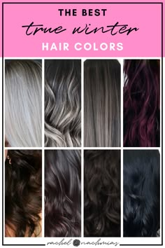 True Winter Hair, Palette Hair Color, Winter Skin Tone, True Winter Color Palette, Cool Winter Color Palette, Deep Winter Palette, Winter Hair Colors