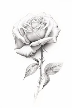 a drawing of a rose on a white background