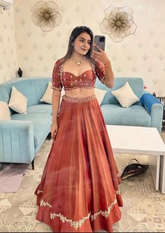 Simple Engagement Look Indian, Haldi Skirt And Top, Wedding Season Outfit Indian, Skirt With Kurti Designs, Friend Marriage Outfit Indian, Fancy Lehenga Designs, Simple Engagement Lehenga, Lengha Choli For Wedding, Outfit For Friends Wedding Indian