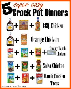 the 5 easy crock pot dinners are great for busy weeknights or any family gathering