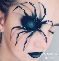 Spider On Face Makeup, Spider Face Makeup, Spider Face Paint, Halloween Spider Makeup, Vampire Bride