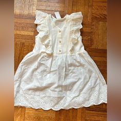 New. Never Worn But No Tags. H&M White Dress. Purchased As A Flower Girl Dress And Never Worn. Cute Button Details White Daytime Dress By H&m, Cream Dress Toddler, White Cotton H&m Dresses, White H&m Summer Mini Dress, H&m Cream Summer Dress, Toddler White Dress, Hm Dress, Garment Bags, Walker Boots