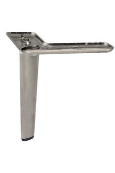 a stainless steel table with two legs and a cup holder on the top is shown