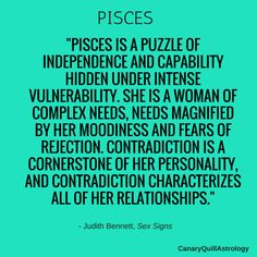 a quote that reads pisces is a puzzle of indpennce and capability