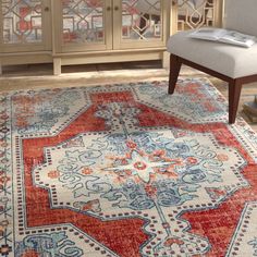 Bungalow Rose Raminez Power Loom Teal/Navy Rug & Reviews | Wayfair Red Chinoiserie, Suite Ideas, Space Rugs, Condo Ideas, Natural Area Rugs, Living Room White, Beige Area Rug, Navy Blue Area Rug, Blue Decor