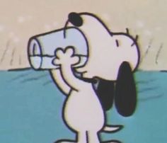 a cartoon dog is drinking out of a bottle