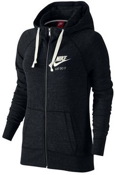 NIKE Women's Gym Vintage Full Zip Hoodie #affiliate Long Vest Jacket, Nike Long Sleeve, Cute Outfits For School, Cropped Sweatshirt, Nike Hoodie, Women Hoodies Sweatshirts, Vintage Sweatshirt