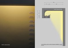 an architectural rendering of a window with the light coming from it's windowsill