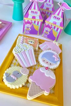 Check out this cute pink circus birthday party! The cookies are delightful!! See more party ideas and share yours at CatchMyParty.com