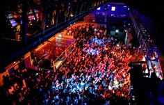 an aerial view of a crowd at a concert