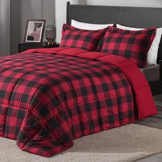 PRICES MAY VARY. SIZE & PACKAGE: Twin Down Alternative Comforter Set includes 1 Reversible Bed Comforter measures 66 inches x 92 inches and 1 Reversible Pillow Sham measures 20 inches x 26 inches. The pillow sham with 2 inches flange is exquisite and fashionable. PREMIUM FABRIC: 100 Percent Brushed Microfiber fabric is breathable and durable with a high tensile strength which also provides extra soft, comfortable, fade resistant and wrinkle resistant. POPULAR DESIGN: The Reversible Comforter is Full Size Bed Comforter Sets, Full Size Bed Comforter, Buffalo Plaid Quilt, Red Comforter, Camp Cabin, Plaid Comforter, Plaid Bedding, Bed Comforter, King Quilt Sets