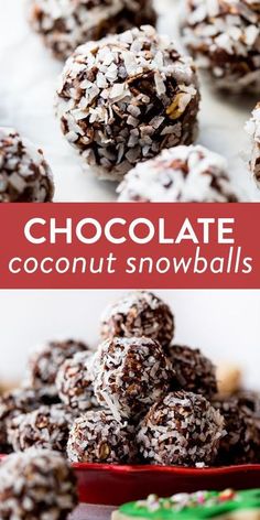 chocolate coconut snowballs no - bake recipe