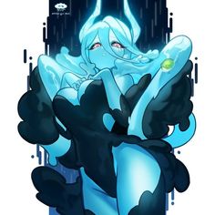 an image of a cartoon character sitting in the rain with her hands on her chest