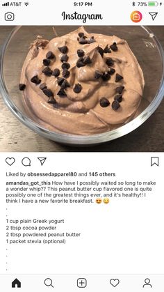 an instagram with a chocolate dessert on it