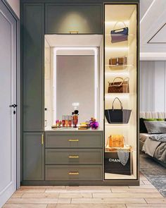 an open closet with many items in it