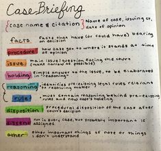 a piece of paper with writing on it that says case - breffing