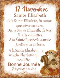 a poem written in french with an image of a squirrel