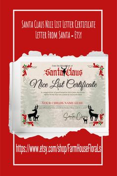 santa claus's letter from santa - fesy is displayed in front of a red background