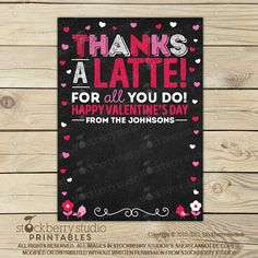 valentine's day card with the words, thanks for all you do happy valentine's day from the johnsons