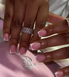 White Tip Nails, Colored Acrylic Nails, French Tip Acrylic Nails, Classy Acrylic Nails, Short Square Acrylic Nails, French Nail, Acrylic Nails Coffin Pink, Unique Acrylic Nails