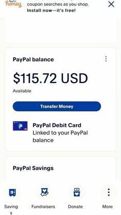 the paypal app is open and showing how to use it for cashless purchases