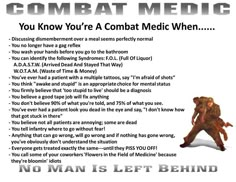 an ad for combat medicine with the caption'you know you're a combat med