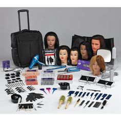 Training Kits - Premium Cosmetology Collection - Right - Advanced Toolkit With Premium Tools For Right-Handed Cosmetology Students Hairstylist Lifestyle, Cosmetology Kit, Pin Curl Clips, Black Latex Gloves, Marcel Curling Iron, Stylist Kit, Salon Aprons, Teasing Brush, Cosmetology Student