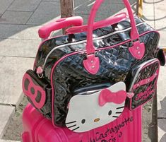 Great shopping ideas for KUROKI Black PVC Dufflebag Bow Handbag Cute Luggage Duffle Suitcase, Bags Vacation Capsule, Teacher Work, Cute Luggage, Festival Chic, Kitty Cartoon, Hello Kitty Bag, Y2k Accessories, Kawaii Sanrio, Hello Kitty Cartoon