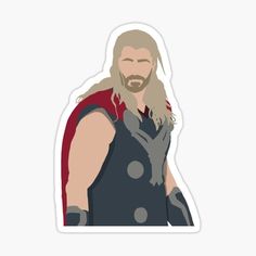 the avengers sticker is shown with an image of thor in his armor and cape