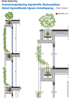 the diagram shows how to build a vertical garden in an apartment building, and where it is