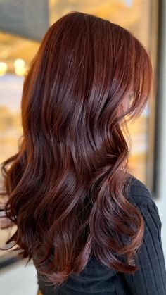 Warm Tone Hair, Medium Auburn Hair, Cherry Brown Hair, Hairstyle Aesthetic, Winter Hairstyle, Hair Projects, Brown Hair Looks, Brown Hair Dye