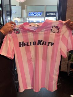 Hello Kitty T-shirt, Hello Kitty Volleyball, Baddie Hello Kitty, Kuromi Clothes, Hello Kitty Shirts, Pink Football, Woman In Suit, Hello Kitty Rooms