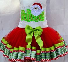 Christmas tutu outfit Christmas tutu and shirt red/green tutu Santa utu Green Christmas Party Tutu Dress, Holiday Tutu Dress With Ruffles, Cute Christmas Tutu Dress For Festive Occasions, Christmas Festive Tutu Dress With Ruffles, Christmas Holiday Tutu Dress With Ruffles, Christmas Tutu Dress With Ruffles, Red Christmas Tutu Dress, Christmas Festive Ruffled Tutu Dress, Christmas Ruffled Tutu Dress