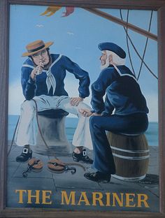 a painting of two men sitting next to each other on the side of a building