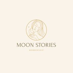 the logo for moon stories, a women's group that has been launched in collaboration with