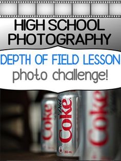 an image of a film strip with the words, depth of field lesson photo challenge