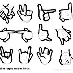 hand gestures drawn in black and white with the words,'how do you draw hands?