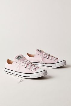 **Fit:** This style is in unisex sizing so a men's size 4 is a women’s size 6. Classic canvas low-top sneakers from Converse. | Chuck Taylor All Star Low-Top Converse Sneakers at Free People in Pink, Size: US 6.5 M Low Top Pink Converse, Fun Shoes, Low Top Converse, Farm Clothes, Pink Converse, Converse Sneakers, Converse Chuck Taylor All Star, Chuck Taylor All Star, Converse Chuck