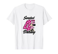 PRICES MAY VARY. Officially Licensed Mickey And Friends Apparel 20DNMI00024A-001 Lightweight, Classic fit, Double-needle sleeve and bottom hem Minnie Mouse Pink, Disney Kids, Disney Plus, 8th Birthday, Pink Polka Dots, Mickey And Friends, Graphic Tee Shirts, Disney Store, Disney Mickey