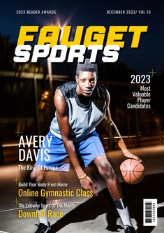 a magazine cover with a basketball player on the cover